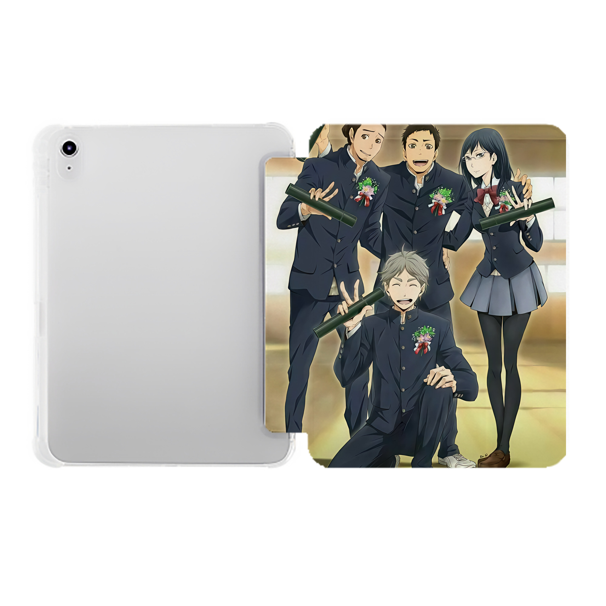 （画像用） ハイキュー!! Haikyu!! IPad ケース ペン収納付き 三つ折りスタンド PUレザー×シリコン 対応機種9.5/10.5/10.9インチ